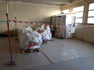 Désamiantage zone stockage déchets Lycée Jean Jaurès Reims